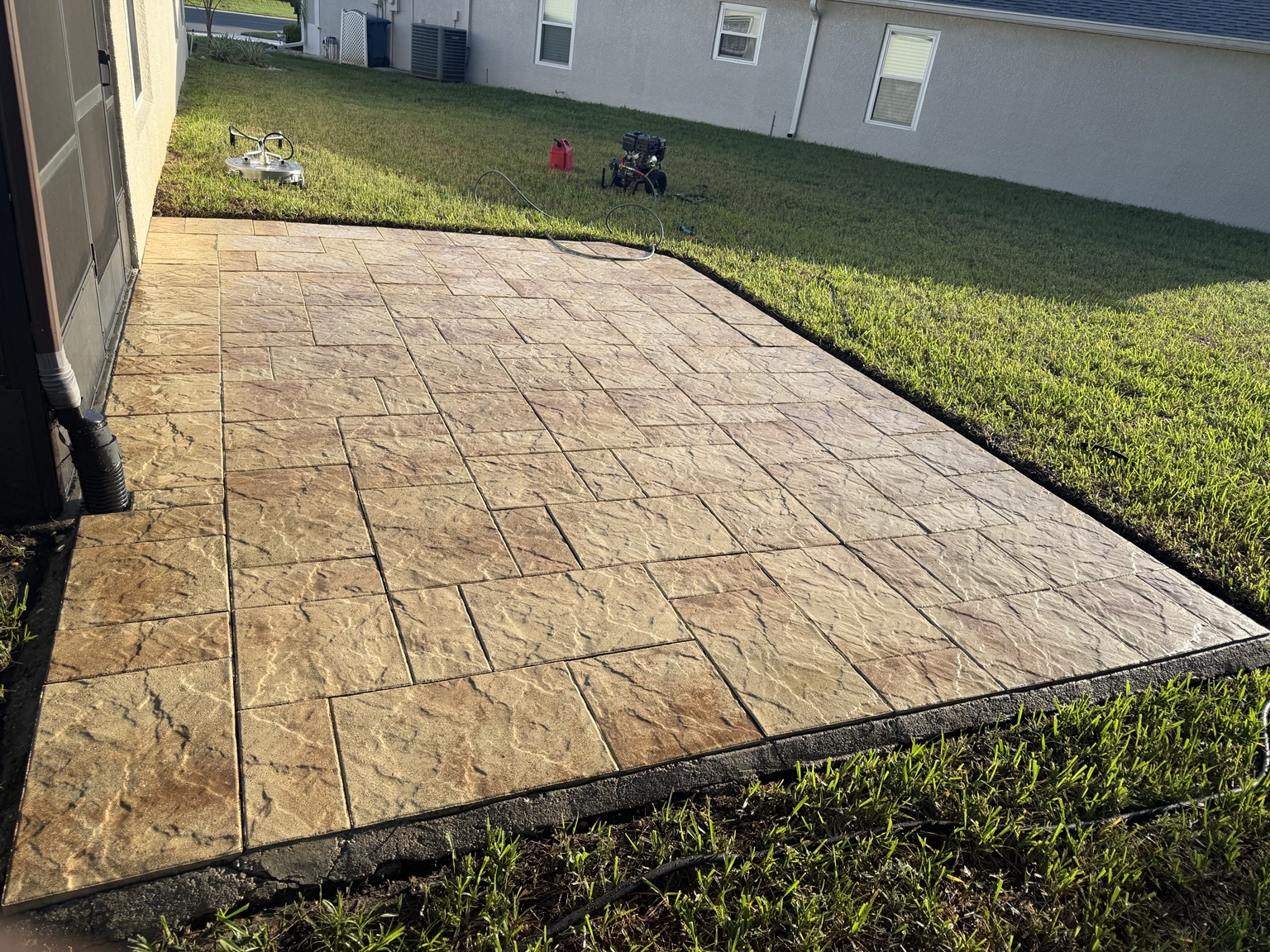 Concrete patio after cleaning